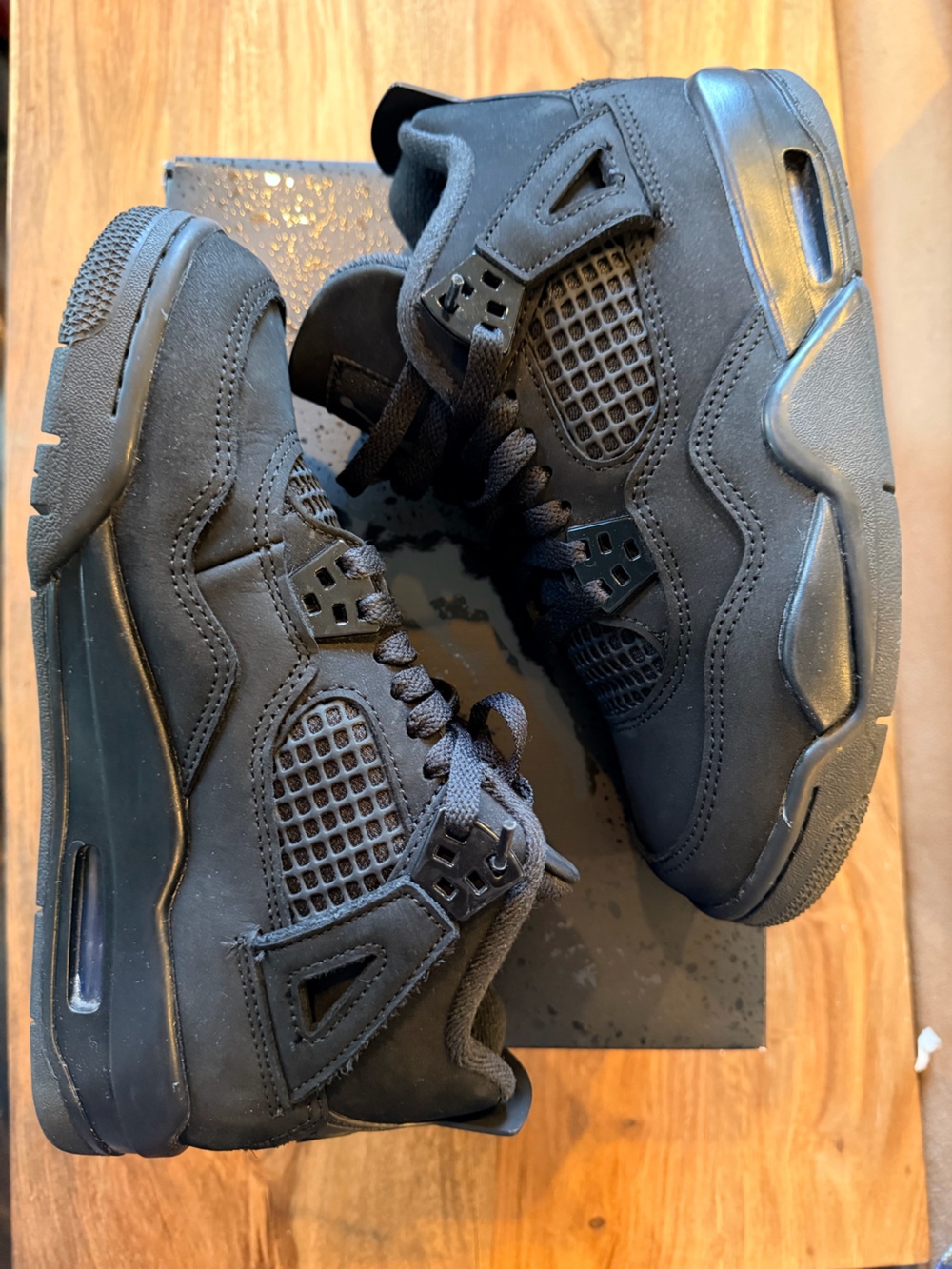 Jordan 4 Retro OG GS Black/Black-LT Graphite (Black Cat)